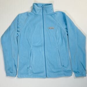 Columbia Casual Fleece Winter Jacket Full Zip Comfy Light Blue Women’s Medium
